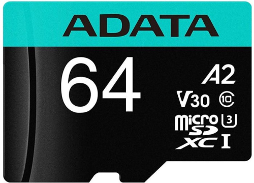 Карта памяти A-Data Premier Pro AUSDX64GUI3V30SA2-RA1 microSDXC 64GB (с адаптером) фото 2