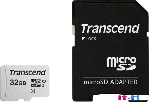 Карта памяти Transcend microSDHC 300S 32GB + адаптер фото 2