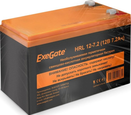 Аккумулятор для ИБП ExeGate HRL 12-7.2 (12В, 7.2 А·ч) фото 3