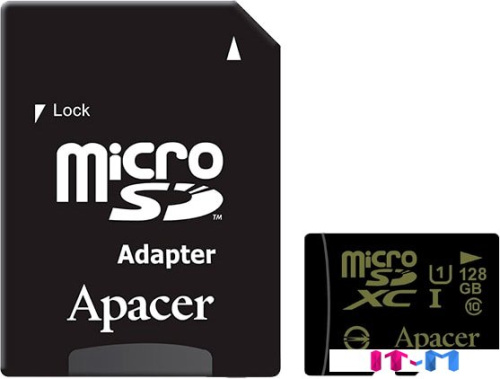 Карта памяти Apacer microSDXC AP128GMCSX10U1-R 128GB (с адаптером) фото 2