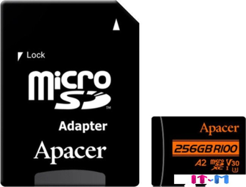 Apacer microSDXC AP256GMCSX10U8-R 256GB (с адаптером) фото 3