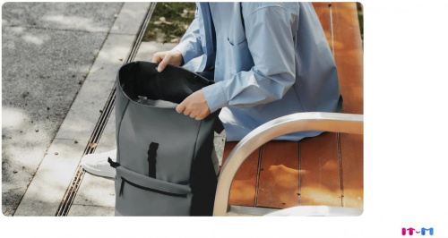 Городской рюкзак Xiaomi Roll Top Casual Backpack BHR9055GL (серый/черный) фото 4