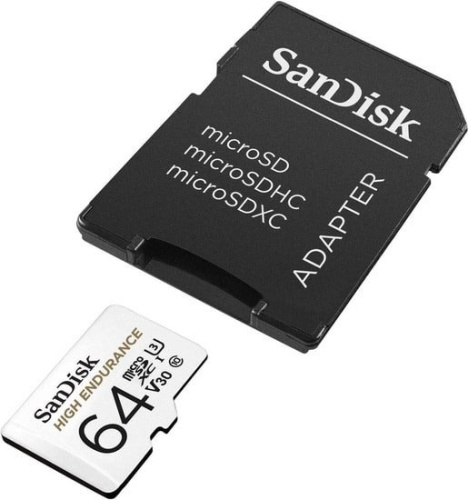 Карта памяти SanDisk High Endurance microSDXC SDSQQNR-064G-GN6IA 64GB (с адаптером) фото 2