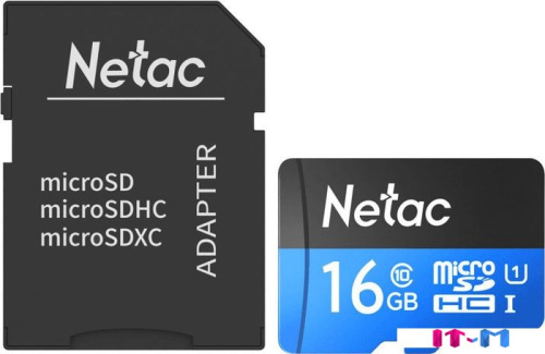 Карта памяти Netac P500 Standard 16GB NT02P500STN-016G-R (с адаптером) фото 2
