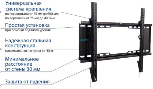 Кронштейн Kromax IDEAL-101 (черный) фото 4