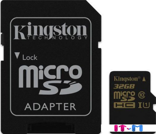 Карта памяти Kingston microSDHC UHS-I (Class 10) 32GB + SD адаптер (SDCA10/32GB) фото 2