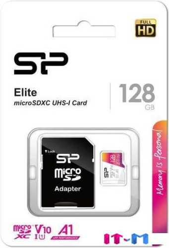 Карта памяти Silicon-Power Elite microSDXC SP128GBSTXBV1V20SP 128GB (с адаптером) фото 2