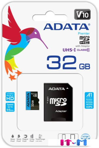 Карта памяти A-Data Premier AUSDH32GUICL10A1-RA1 microSDHC 32GB (с адаптером) фото 4