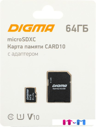 Карта памяти Digma MicroSDXC Class 10 Card10 DGFCA064A01 фото 3