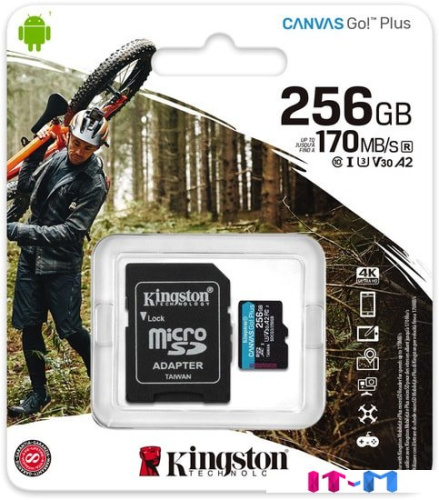Карта памяти Kingston Canvas Go! Plus microSDXC 256GB (с адаптером) фото 2