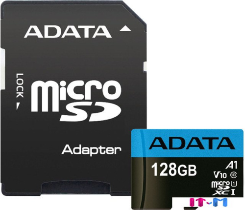 Карта памяти A-Data Premier AUSDX128GUICL10A1-RA1 microSDXC 128GB (с адаптером) фото 2