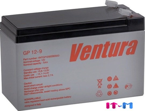 Аккумулятор для ИБП Ventura GP 12-9 (12 В/9 А·ч) фото 2