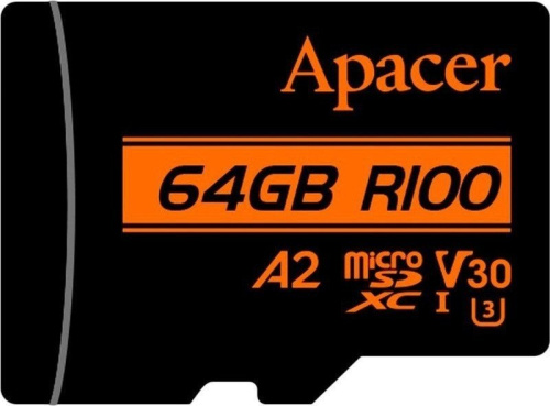 Apacer microSDXC AP64GMCSX10U8-R 64GB (с адаптером) фото 2