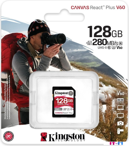 Карта памяти Kingston Canvas React Plus V60 SDXC 128GB фото 3