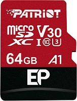 Карта памяти Patriot microSDXC EP Series PEF64GEP31MCX 64GB (с адаптером)
