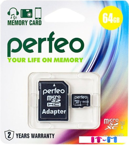 Карта памяти Perfeo PF64GMCSX10U1A microSDXC 64GB (с адаптером) фото 2