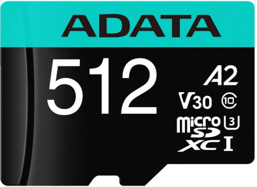 Карта памяти A-Data Premier Pro AUSDX512GUI3V30SA2-RA1 microSDXC 512GB (с адаптером) фото 2