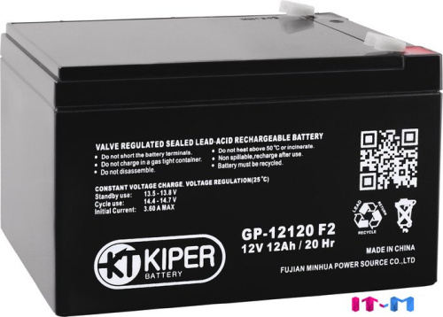 Аккумулятор для ИБП Kiper GP-12120 F2 (12В/12 А·ч) фото 2