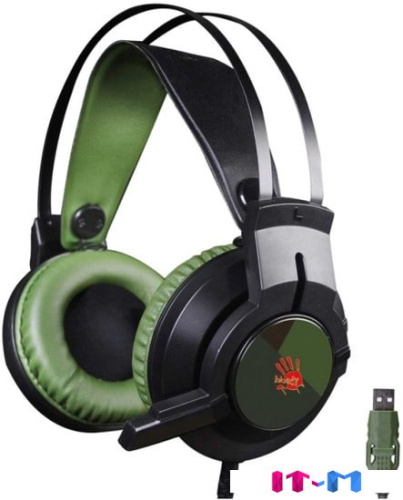 Наушники A4Tech Bloody J450 (черный/зеленый) фото 2