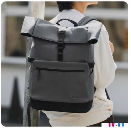 Городской рюкзак Xiaomi Roll Top Casual Backpack BHR9055GL (серый/черный) фото 2