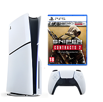 Игровая приставка Sony PlayStation 5 Slim + Sniper: Ghost Warrior Contracts 1+2 Double Pack