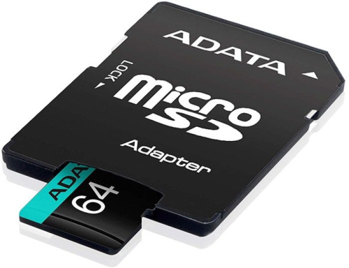 Карта памяти A-Data Premier Pro AUSDX64GUI3V30SA2-RA1 microSDXC 64GB (с адаптером) фото 3