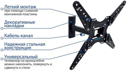 Кронштейн Kromax Optima-413 (черный) фото 5