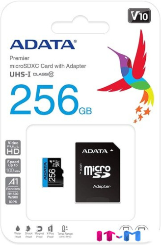 Карта памяти A-Data Premier AUSDX256GUICL10A1-RA1 microSDXC 256GB (с адаптером) фото 4