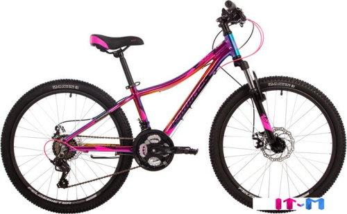 Велосипед Novatrack Katrina 21 D 2024 24AHD.KATRINA.12GVL4 (фиолетовый металлик) фото 3