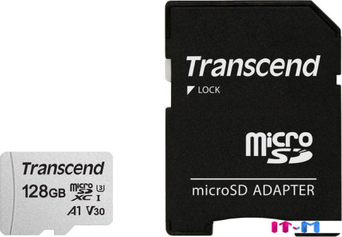 Карта памяти Transcend microSDXC 300S 128GB + адаптер фото 2