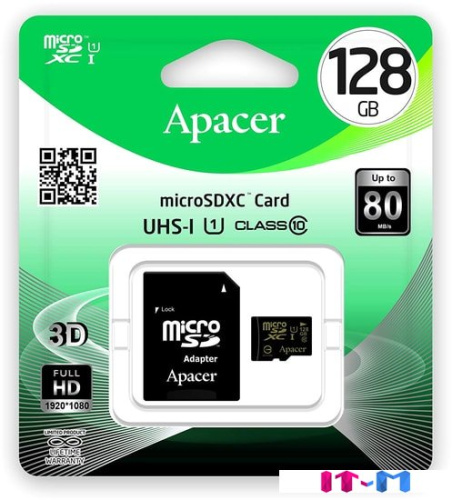 Карта памяти Apacer microSDXC AP128GMCSX10U1-R 128GB (с адаптером) фото 4