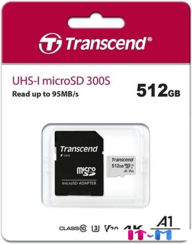 Карта памяти Transcend microSDXC 300S 512GB (с адаптером) фото 3