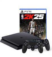 Sony PlayStation 4 Slim 1TB + NBA 2K25 2 геймпада