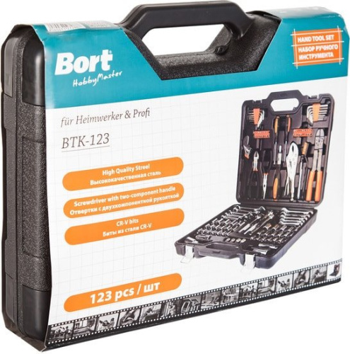 Универсальный набор инструментов Bort BTK-123 (123 предмета) фото 2