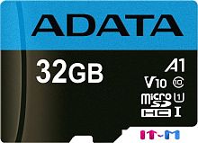 Карта памяти A-Data Premier AUSDH32GUICL10A1-RA1 microSDHC 32GB (с адаптером)