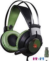 Наушники A4Tech Bloody J450 (черный/зеленый)