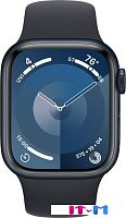 Умные часы Apple Watch Series 9 41 мм (алюминиевый корпус, полуночный/полуночный, спортивный силиконовый ремешок M/L)