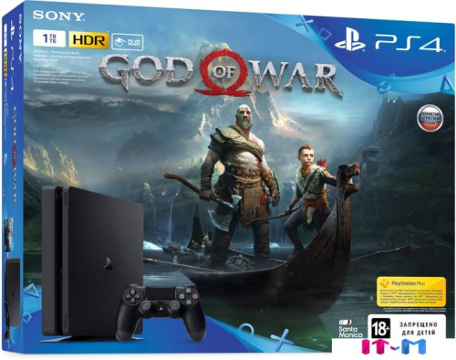 Игровая приставка Sony PlayStation 4 Slim 1TB God of War (черный) фото 4