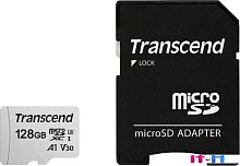 Карта памяти Transcend microSDXC 300S 128GB + адаптер