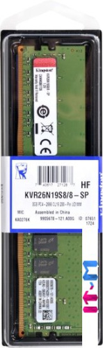 Оперативная память Kingston ValueRAM 8GB DDR4 PC4-21300 KVR26N19S8/8 фото 3