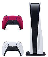 Игровая приставка Sony PlayStation 5 (2 геймпада) белый + космический красный