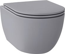Унитаз подвесной Wellsee Chalice Perfection RimFree 182610001 (чаша, пневмокрышка, матовый серый)