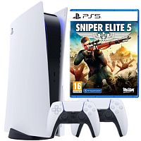 Игровая приставка Sony PlayStation 5 + Sniper Elite 5 2 геймпада